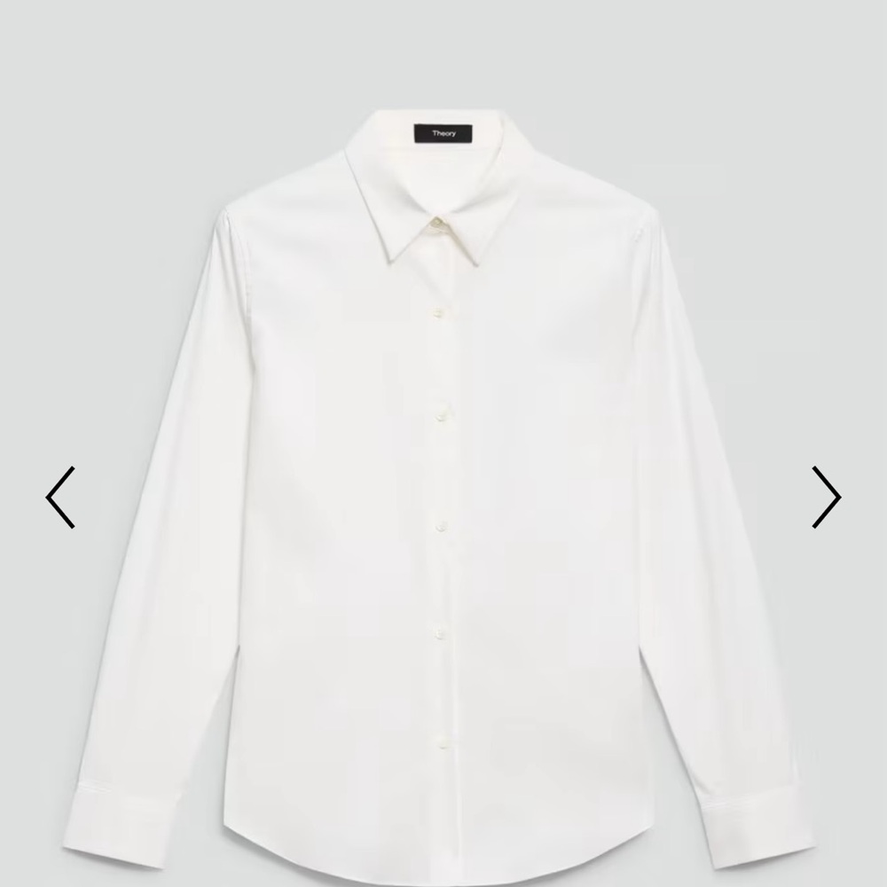 Theory Fitted Shirt in Good Cotton, Large - Picture 4 of 11